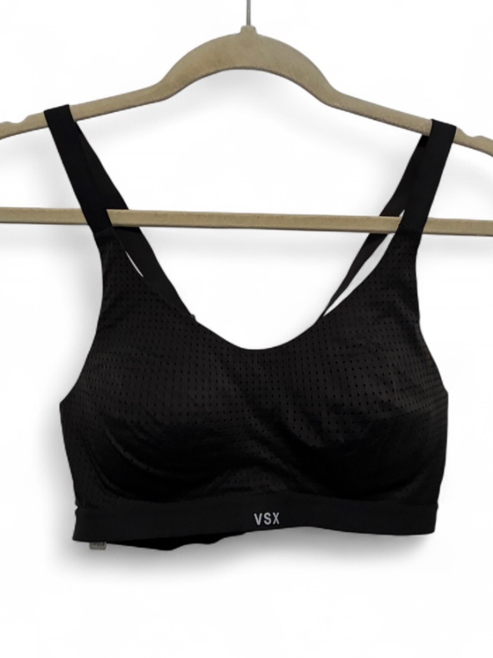 VSX Sport Black Breathable Perforated Wireless Sports Bra